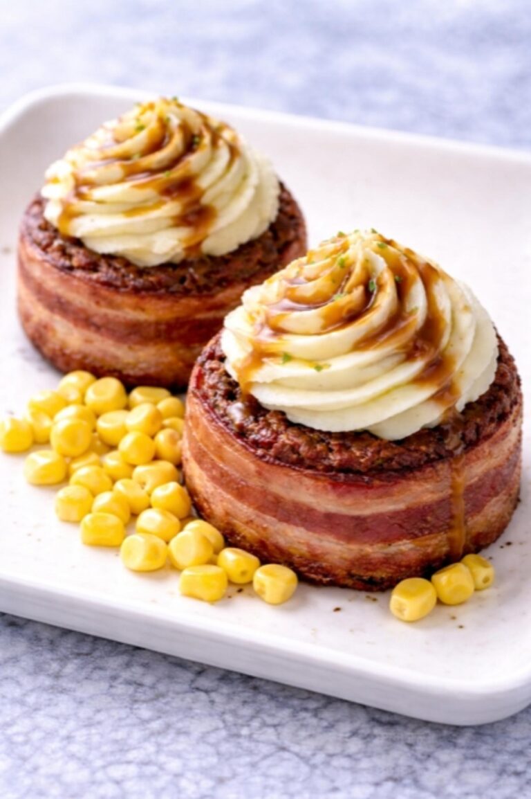 CULINARY CONFIDENTIAL: Meatloaf Cakes with Hatch Chile Mashed Potatoes & Buttered Corn