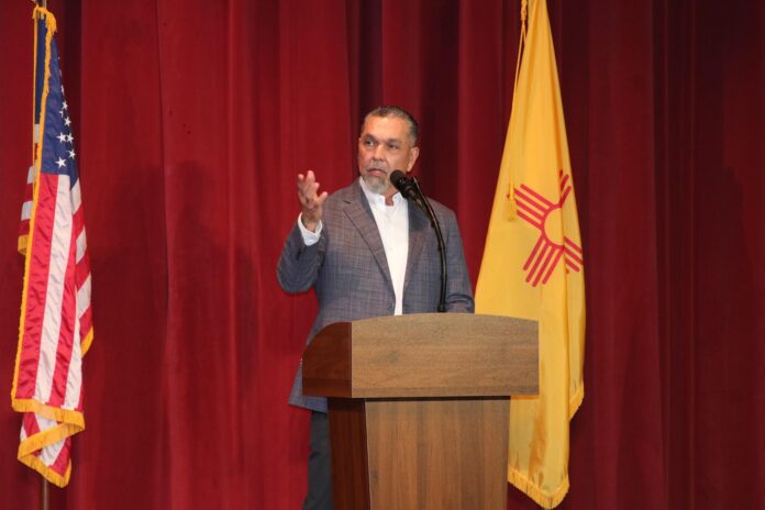 New Mexico House District 2 Republican candidate Greg Cunningham speaks in Artesia on April 27, 2026.