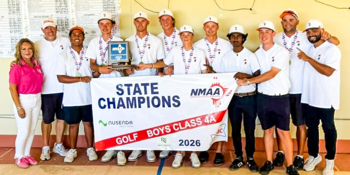 The blue trophy came back to Artesia after the golf team defeated Albuquerque Academy on May 12.