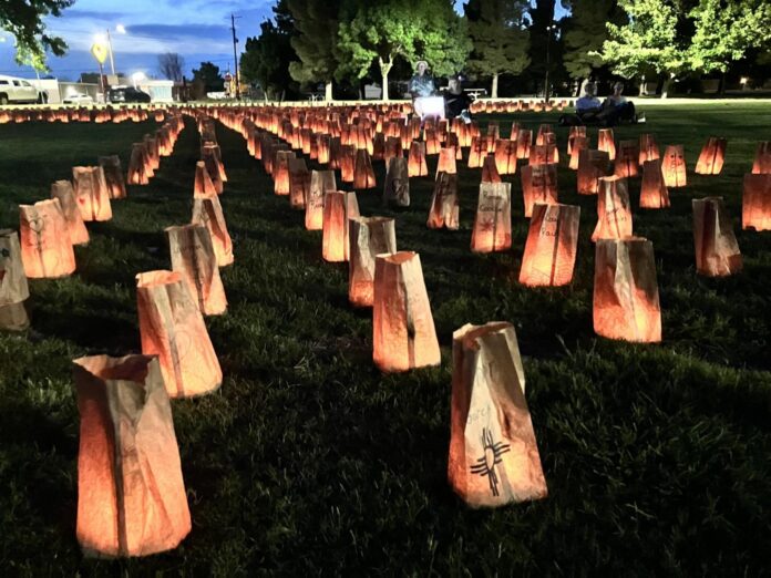 A candlelight vigil was held at the Tularosa Veterans Park on July 25 to remember those who suffered as a result of the world’s first atomic bomb test at the Trinity Site.