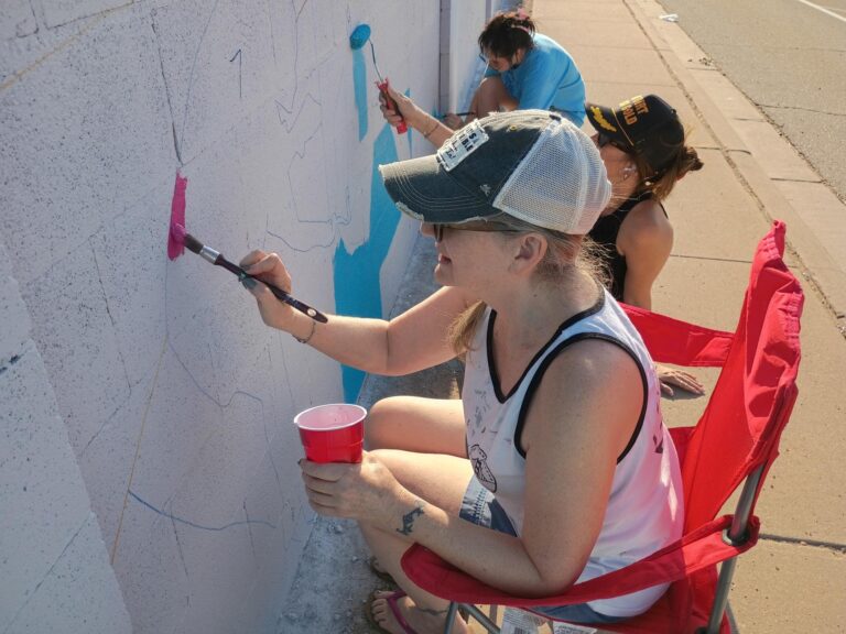 Brushstrokes of progress. Another mural is being painted in Artesia across the street from Eagle Draw. Here’s how you join the community wide painting