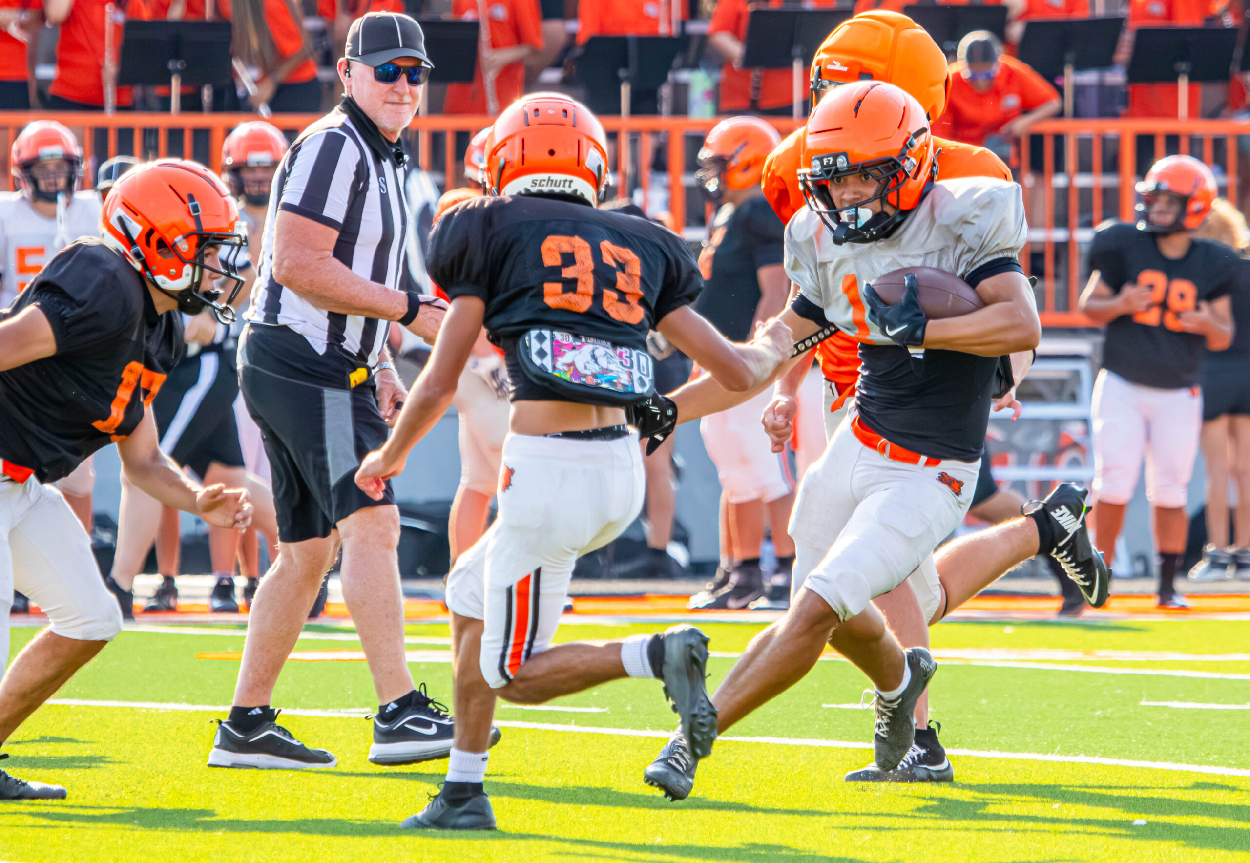 Scenes from Bulldog football scrimmage