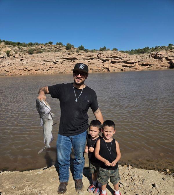 A family day trip turned into a great day of fishing on Sept. 8, 2026 at Santa Rosa Lake. David Montoya caught his best catfish using cutbait.