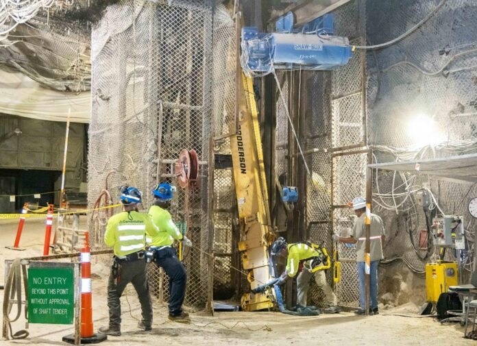 Work is ongoing at WIPP’s underground hoist system.